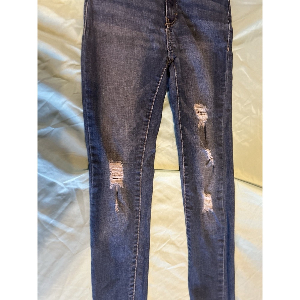 Levis 720‎ High Rise Super Skinny Distressed Jeans Dark Wash Frayed Hem Kids